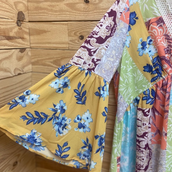 ♥️🩷🧡 Umgee dress patchwork prim flowy - Picture 4 of 6